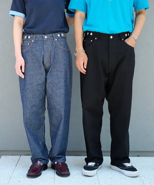 OUTDOOR PRODUCTS（アウトドアプロダクツ）の「ULT JAPANMADE UNISEX LOOSE DENIM 中目黒店/海老名店/WEB限定（スラックス・レディース・ネイビー/ブラック・MEDIUM/LARGE/X-LARGE）」の8枚目の写真