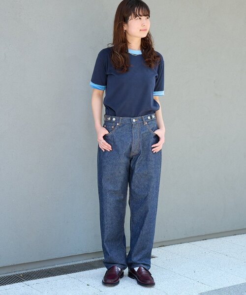 OUTDOOR PRODUCTS（アウトドアプロダクツ）の「ULT JAPANMADE UNISEX LOOSE DENIM 中目黒店/海老名店/WEB限定（スラックス・レディース・ネイビー/ブラック・MEDIUM/LARGE/X-LARGE）」の19枚目の写真