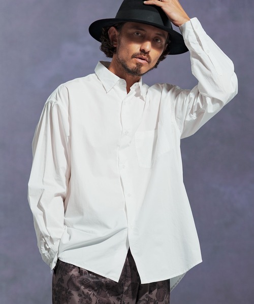 Jih Nunc（ジーヌンク）の「ms6167-スーピマコットンルーズシルエットシャツ（シャツ/ブラウス・メンズ・ホワイト/ライトベージュ/オリーブ/ブラック・L/M/S）」の16枚目の写真