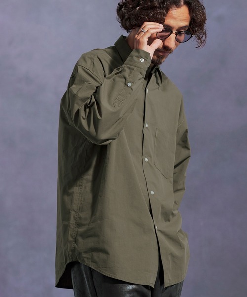 Jih Nunc（ジーヌンク）の「ms6167-スーピマコットンルーズシルエットシャツ（シャツ/ブラウス・メンズ・ホワイト/ライトベージュ/オリーブ/ブラック・L/M/S）」の7枚目の写真