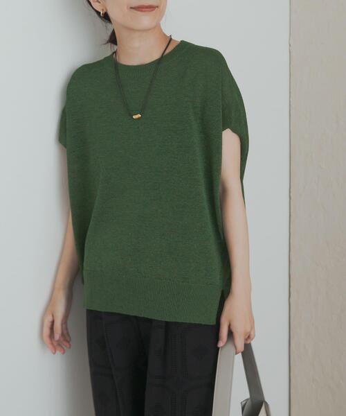 URBAN RESEARCH DOORS(アーバンリサーチドアーズ)の「『一部WEB限定カラー』ウォッシャブルドライニット(ニット/セーター・レディース・ブラック/グレー/グリーン/ブラウン・MEDIUM)」の4枚目の写真