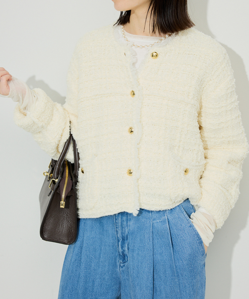 SLOBE IENA（スローブイエナ）の「レイヤードフロッキードットスリーブロンTEE（Tシャツ/カットソー・レディース・ホワイト/ブラック・FREE）」の8枚目の写真