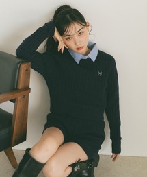 VANNIE U | ミニケーブルオーバルロゴニット/セットアップ着用可能(ニット/セーター)