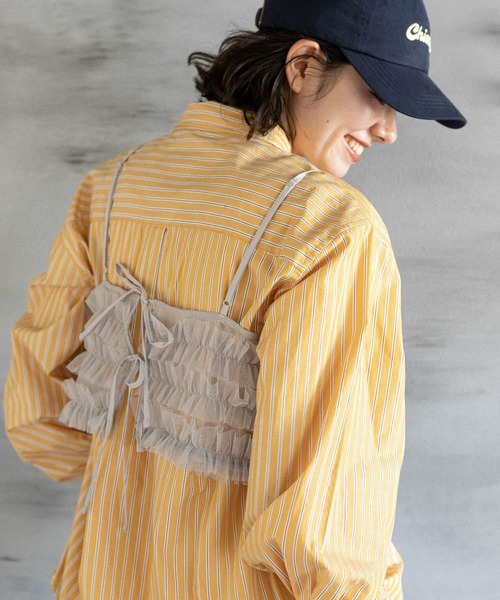 niko and...（ニコアンド）の「2WAYフリルチュールビスチェ（その他トップス・レディース・モカ/グレー/ブラック・FREE）」の2枚目の写真