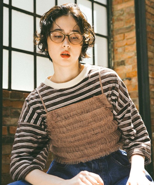 niko and...（ニコアンド）の「2WAYフリルチュールビスチェ（その他トップス・レディース・モカ/グレー/ブラック・FREE）」の3枚目の写真