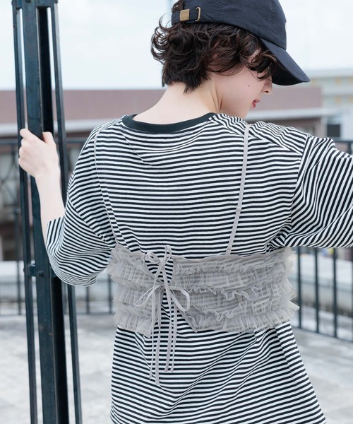 niko and...（ニコアンド）の「2WAYフリルチュールビスチェ（その他トップス・レディース・モカ/グレー/ブラック・FREE）」の4枚目の写真