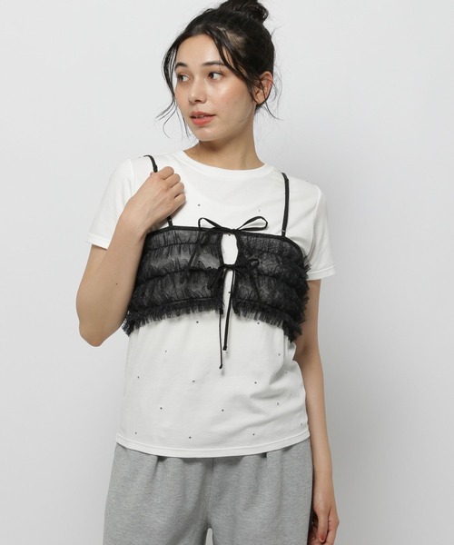セール】2WAYフリルチュールビスチェ（その他トップス）｜niko and