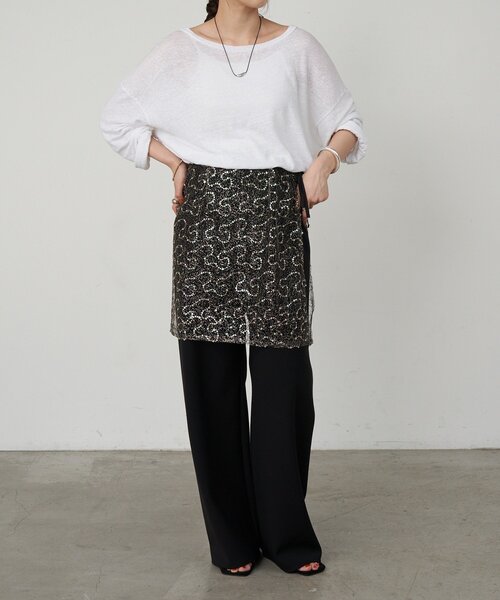 SHENERY(シーナリー)の「スパンコールラップスカート(スカート・レディース・ゴールド/ブラック・FREE)」の3枚目の写真