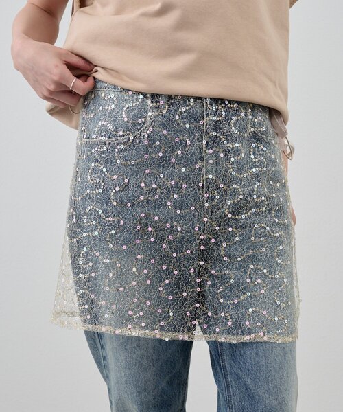 SHENERY(シーナリー)の「スパンコールラップスカート(スカート・レディース・ゴールド/ブラック・FREE)」の11枚目の写真