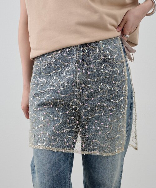 SHENERY(シーナリー)の「スパンコールラップスカート(スカート・レディース・ゴールド/ブラック・FREE)」の12枚目の写真