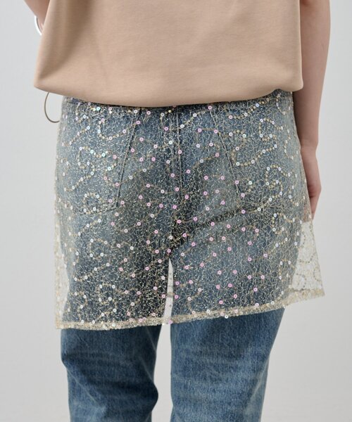 SHENERY(シーナリー)の「スパンコールラップスカート(スカート・レディース・ゴールド/ブラック・FREE)」の15枚目の写真