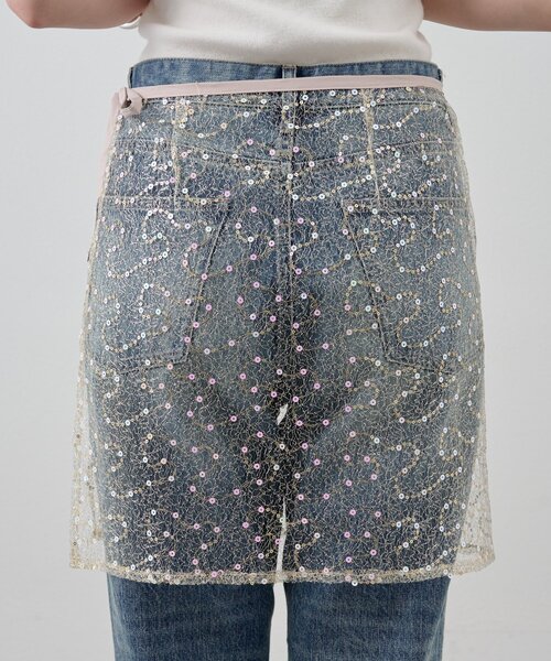 SHENERY(シーナリー)の「スパンコールラップスカート(スカート・レディース・ゴールド/ブラック・FREE)」の21枚目の写真