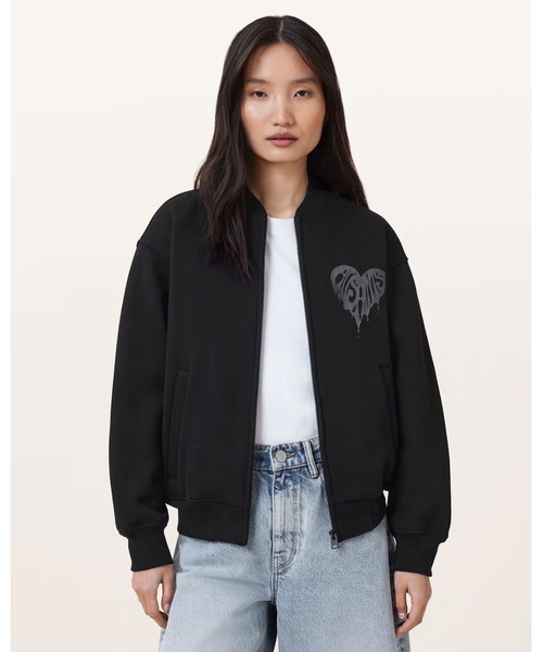 ALLSAINTS(オールセインツ)の「POSTER BELLE JERSEY BOMBER | POSTER ベル ジャージー ボンバー(MA-1・レディース・ブラック・S/M/XS)」の2枚目の写真