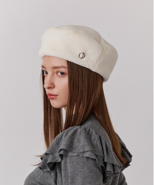Chapeau d' O(シャポードオー)の「Chapeau d' O Mini Far Beret / シャポードオー(ハンチング/ベレー帽・レディース・ブルー/ベージュ/ホワイト・M/57.5cm)」の5枚目の写真