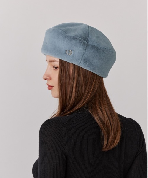Chapeau d' O(シャポードオー)の「Chapeau d' O Mini Far Beret / シャポードオー(ハンチング/ベレー帽・レディース・ブルー/ベージュ/ホワイト・M/57.5cm)」の21枚目の写真