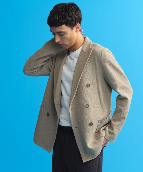 MACKINTOSH PHILOSOPHY(マッキントッシュ フィロソフィー)の「12G度詰め ニットジャケット(その他アウター・メンズ・ベージュ系その他2/ネイビー・40/38/42)」の2枚目の写真