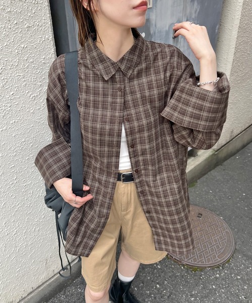 ABYS（アビス）の「マドラスチェックBIGカフスシャツ（シャツ/ブラウス・レディース・レッド/ブラウン/ブラック・FREE）」の17枚目の写真