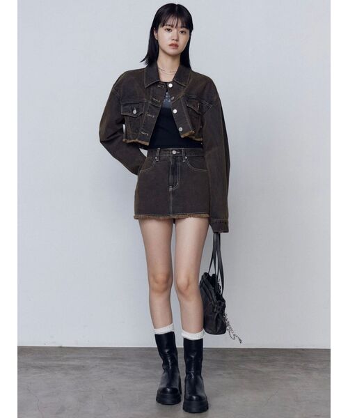 EMODA（エモダ）の「チャームベルトショルダーバッグ（ショルダーバッグ・レディース・ブラウン/ブラック・FREE）」の6枚目の写真