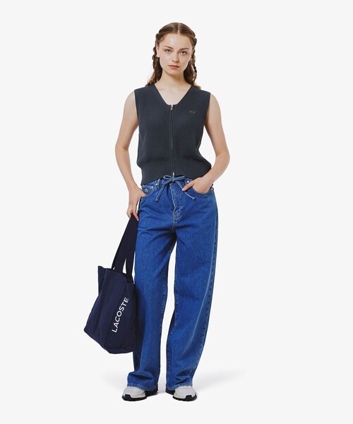LACOSTE(ラコステ)の「ジップアップニットベスト(ベスト・レディース・グレー/オフホワイト・40/38/36/34)」の22枚目の写真