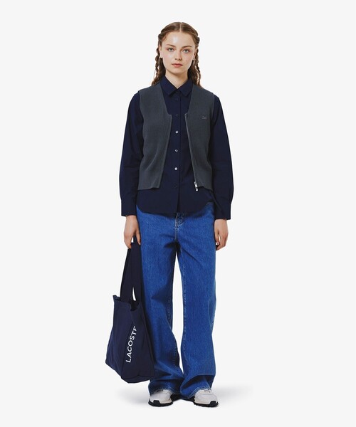 LACOSTE(ラコステ)の「ジップアップニットベスト(ベスト・レディース・グレー/オフホワイト・40/38/36/34)」の21枚目の写真