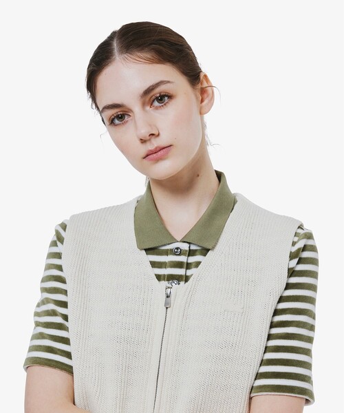 LACOSTE(ラコステ)の「ジップアップニットベスト(ベスト・レディース・グレー/オフホワイト・40/38/36/34)」の14枚目の写真