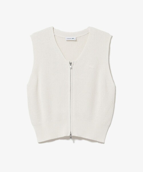 LACOSTE(ラコステ)の「ジップアップニットベスト(ベスト・レディース・グレー/オフホワイト・40/38/36/34)」の13枚目の写真