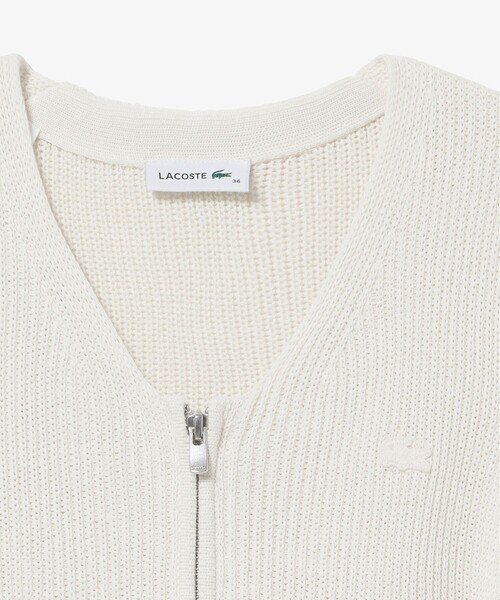 LACOSTE(ラコステ)の「ジップアップニットベスト(ベスト・レディース・グレー/オフホワイト・40/38/36/34)」の9枚目の写真