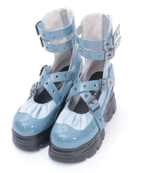 axes femme POETIQUE（アクシーズファムポエティック）の「ベルトデザイン厚底シューズ（パンプス・レディース・グレー/ブラック・LARGE/MEDIUM）」の15枚目の写真