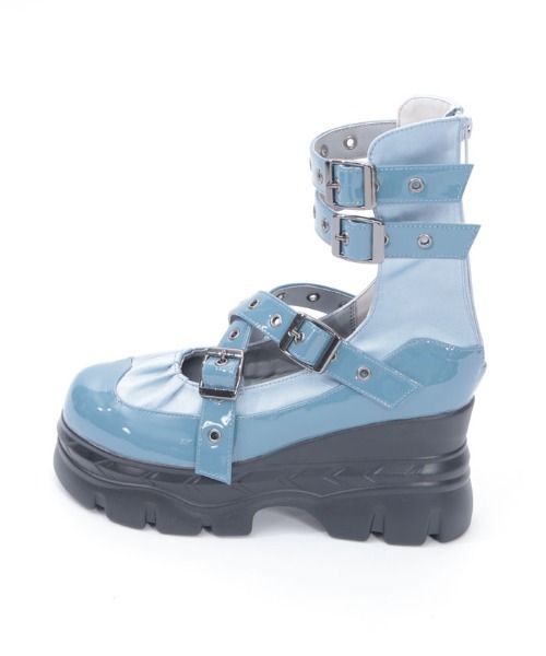 axes femme POETIQUE（アクシーズファムポエティック）の「ベルトデザイン厚底シューズ（パンプス・レディース・グレー/ブラック・LARGE/MEDIUM）」の16枚目の写真