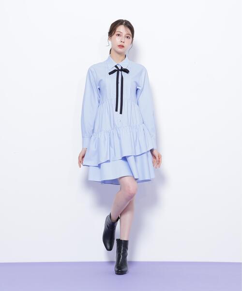 ジルバイジルスチュアート　ティアードミニシャツワンピース　美品 セール】◇ティアードミニシャツワンピース（ワンピース）｜JILL by