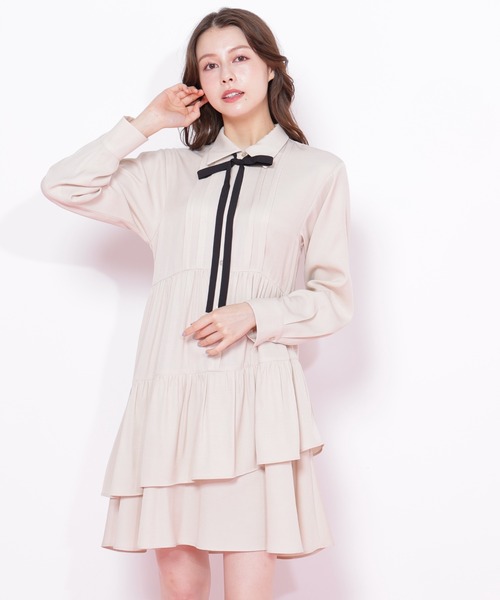 JILL by JILL STUART（ジルバイジルスチュアート）の「◇ティアードミニシャツワンピース（ワンピース・レディース・ブルー/ホワイト/ネイビー・FREE）」の10枚目の写真