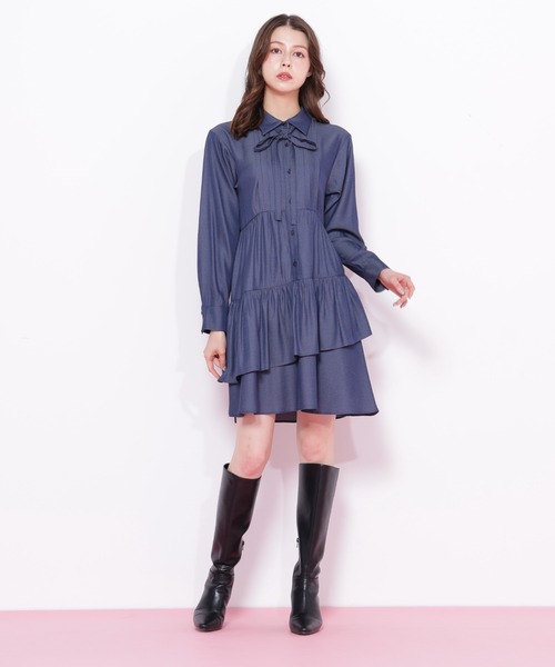 ◇ティアードミニシャツワンピース（ワンピース）｜JILL by JILL