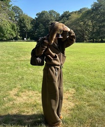 MandO(Auntie Rosa)(エムオー)のパイピングダブルニーバギースウェットパンツ/セットアップ着用可能(スウェットパンツ)