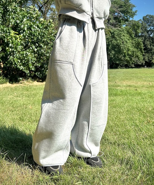 MandO（Auntie Rosa）（エムオー）の「パイピングダブルニーバギースウェットパンツ/セットアップ着用可能（スウェットパンツ・メンズ・カーキ/ブラック/グレー・LARGE/MEDIUM/SMALL）」の11枚目の写真