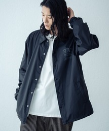 リフレクタープリントナイロンコーチジャケット