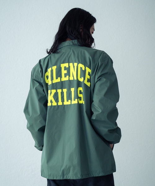 リフレクタープリントナイロンコーチジャケット