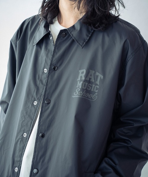リフレクタープリントナイロンコーチジャケット