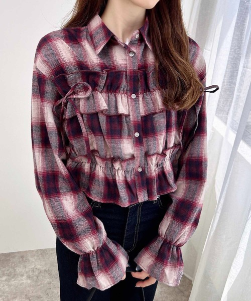 WEB限定】チェックフリルシャツ（シャツ/ブラウス）｜INGNI