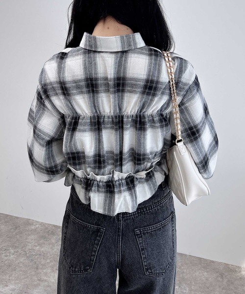 INGNI（イング）の「【WEB限定】チェックフリルシャツ（シャツ/ブラウス・レディース・ワイン系8/ブラック系/ホワイト系その他7・M）」の14枚目の写真