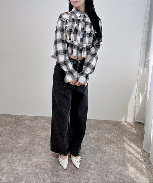 INGNI（イング）の「【WEB限定】チェックフリルシャツ（シャツ/ブラウス・レディース・ワイン系8/ブラック系/ホワイト系その他7・M）」の15枚目の写真