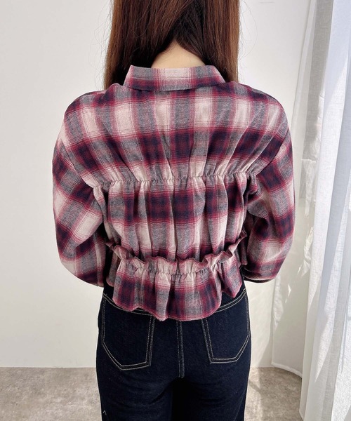 INGNI（イング）の「【WEB限定】チェックフリルシャツ（シャツ/ブラウス・レディース・ワイン系8/ブラック系/ホワイト系その他7・M）」の9枚目の写真