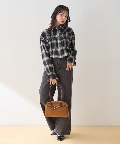 INGNI（イング）の「【WEB限定】チェックフリルシャツ（シャツ/ブラウス・レディース・ワイン系8/ブラック系/ホワイト系その他7・M）」の16枚目の写真
