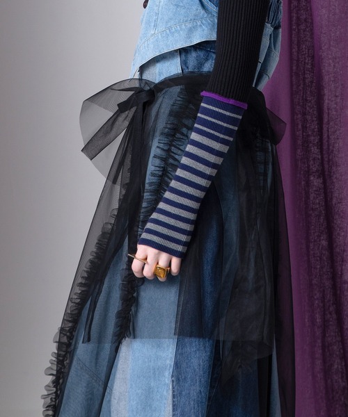 AULA AILA（アウラアイラ）の「ボーダースリーブリブニット（ニット/セーター・レディース・グレー/ブラック/アイボリー/ピンク・0）」の21枚目の写真