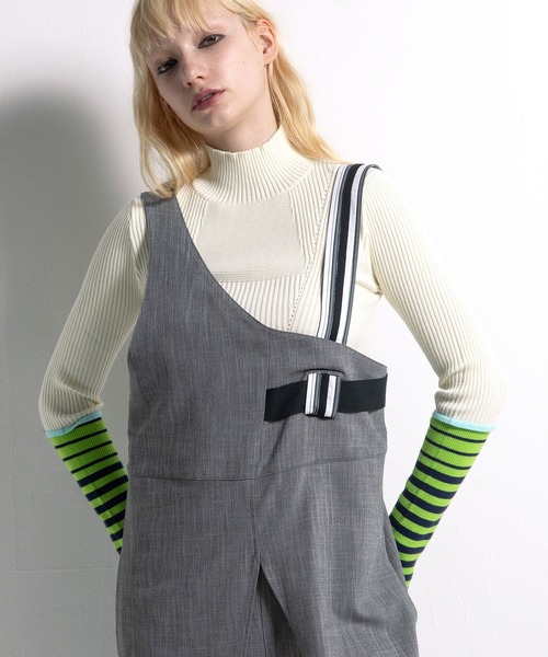 AULA AILA（アウラアイラ）の「ボーダースリーブリブニット（ニット/セーター・レディース・グレー/ブラック/アイボリー/ピンク・0）」の22枚目の写真