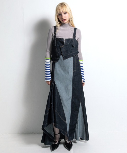 AULA AILA（アウラアイラ）の「ボーダースリーブリブニット（ニット/セーター・レディース・グレー/ブラック/アイボリー/ピンク・0）」の10枚目の写真