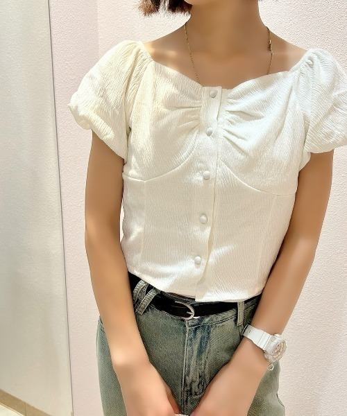 LETee（レティー）の「バルーンスリーブトップス/オフショルダー（その他トップス・レディース・ホワイト/グリーン/ピンク/イエロー・FREE）」の17枚目の写真