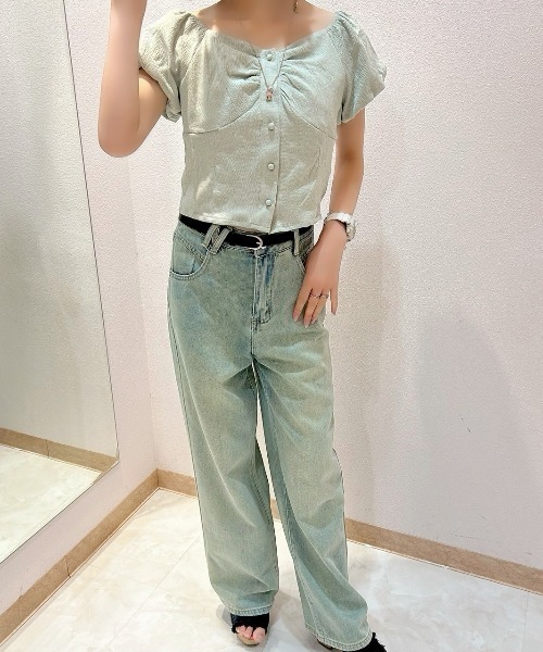 LETee（レティー）の「バルーンスリーブトップス/オフショルダー（その他トップス・レディース・ホワイト/グリーン/ピンク/イエロー・FREE）」の6枚目の写真