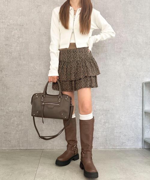 WEGO（ウィゴー）の「WEGO/2wayスタッズボストン（ボストンバッグ・レディース・ブラウン/ブラック・FREE）」の4枚目の写真