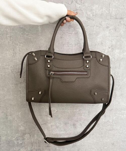 WEGO（ウィゴー）の「WEGO/2wayスタッズボストン（ボストンバッグ・レディース・ブラウン/ブラック・FREE）」の14枚目の写真