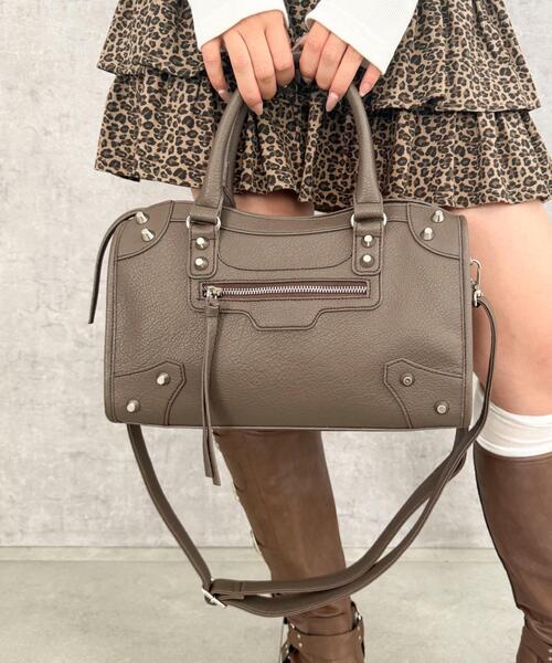 WEGO（ウィゴー）の「WEGO/2wayスタッズボストン（ボストンバッグ・レディース・ブラウン/ブラック・FREE）」の16枚目の写真